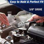 WORKPRO 3/8" Drive Crowfoot Wrench Set, 10-Piece SAE Open-End Wrenches with Clip-on Organizer, 3/8"-1", Great for Automotive Repair Work Hard-To-Reach Areas