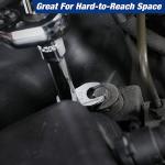 WORKPRO 3/8" Drive Crowfoot Wrench Set, 10-Piece SAE Open-End Wrenches with Clip-on Organizer, 3/8"-1", Great for Automotive Repair Work Hard-To-Reach Areas