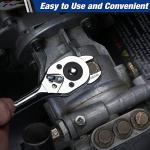 WORKPRO 3/8" Drive Crowfoot Wrench Set, 10-Piece SAE Open-End Wrenches with Clip-on Organizer, 3/8"-1", Great for Automotive Repair Work Hard-To-Reach Areas