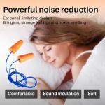 GOL-SIV NRR 33dB-Foam Ear Plugs with Cord,Individually Packed,100 Pairs/Box,for Work & Construction Site,Orange