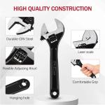 CNGGV 6" Adjustable Wrench Fits for Automotive Plumbing and Home Improvement