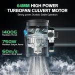 Xoopon Turbo Dryer Blower for Car, 750CFM/3.09LB Thrust Car Dryer Air Blower with 750W & 64MM Brushless Motor, Infinitely Variable Speed, Cordless Car Blower for Drying, Patio Cleaning, Snow Blowing