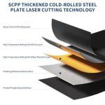 Takywep Heavy Duty Rolling Tool Cabinet with Lock, Mobile Metal Storage Cabinet with 2 Door and Adjustable Shelf & Pegboard for Garage Workshop, Industrial Tool Cart on Rust Resistant Wheels, Black