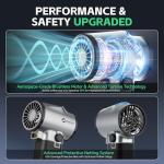 Xoopon Turbo Dryer Blower for Car, 750CFM/3.09LB Thrust Car Dryer Air Blower with 750W & 64MM Brushless Motor, Infinitely Variable Speed, Cordless Car Blower for Drying, Patio Cleaning, Snow Blowing