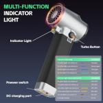 Xoopon Turbo Dryer Blower for Car, 750CFM/3.09LB Thrust Car Dryer Air Blower with 750W & 64MM Brushless Motor, Infinitely Variable Speed, Cordless Car Blower for Drying, Patio Cleaning, Snow Blowing