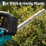22'' Hedge Trimmer Cordless, Electric Handheld Bush Clipper 3000RPM 180° Rotatable Head, 2/3'' Blade Gap with 2*Battery & Charge Base