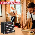 P.I.T. Mini Black Tool Box, Portable 5-Drawer Micro Roll Cab Steel Stackable Tool Box with Liner, Black Small Tool Case for Tools Storage and Organizers, Home DIY