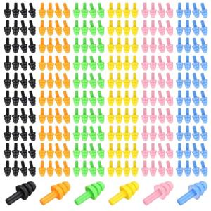 120 Pairs Silicone Ear Plugs, Earplugs for Noise Cancelling, Reusable Colored Ear Plugs Hearing Protection Earplugs Noise Reduction for Sleeping Study Swimming Construction (6 Colors)