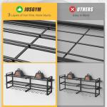 Jusgym Power Tool Organizer Wall Mount, 3-Tier Tool Storage Rack with 8 Drill Holders, 300LBS Load Heavy Duty Cordless Tool Shelf for Garage Organization, Gift for Men