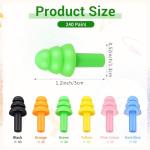 120 Pairs Silicone Ear Plugs, Earplugs for Noise Cancelling, Reusable Colored Ear Plugs Hearing Protection Earplugs Noise Reduction for Sleeping Study Swimming Construction (6 Colors)
