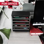 P.I.T. Mini Black Tool Box, Portable 5-Drawer Micro Roll Cab Steel Stackable Tool Box with Liner, Black Small Tool Case for Tools Storage and Organizers, Home DIY