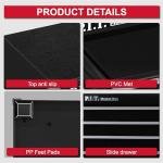 P.I.T. Mini Black Tool Box, Portable 5-Drawer Micro Roll Cab Steel Stackable Tool Box with Liner, Black Small Tool Case for Tools Storage and Organizers, Home DIY