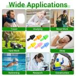 120 Pairs Silicone Ear Plugs, Earplugs for Noise Cancelling, Reusable Colored Ear Plugs Hearing Protection Earplugs Noise Reduction for Sleeping Study Swimming Construction (6 Colors)