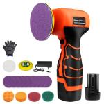 Cordless Sander, 3" Palm Sander with 16.8V 3.0Ah Li-ion Battery, 3500RPM Mini Polisher, 19 Accessories Sanders Tool for Sanding/Polishing/Waxing/Cleaning