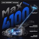 Electric Lawn Mower, Self-propelled Lawn Mower Cordless 40V(2x20V) 18.5" Brushless Mower with Electric Cutting Height Adjustment, Higher Rotation Speed, 2 x 4.0Ah Battery and Rapid Charge Included