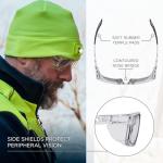 Ergodyne Skullerz SIXTEN Safety Glasses with Side Shields, Anti Fog + Anti Scratch, ANSI z87.1 with Protective Microfiber Eyewear Cleaning & Storage Bag