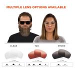 Ergodyne Skullerz SIXTEN Safety Glasses with Side Shields, Anti Fog + Anti Scratch, ANSI z87.1 with Protective Microfiber Eyewear Cleaning & Storage Bag