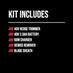 SKIL 40V Brushless 24 in. Hedge Trimmer Kit Including 2.0Ah Battery and 60W Charger-HT2400C-11