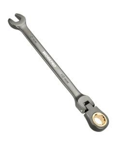 WORKPRO 10 mm Flex-Head Ratcheting Combination Wrench, Cr-V Constructed, Nickel Plating, 72-Teeth, 12 Point Design, Metric