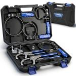 DISEN Oil Filter Wrench Set, 8PCS Oil Filter Swivel Wrench Set 2-3/4" to 5-1/4", 9" & 12" Adjustable Oil Filter Pliers,Universal 3-Jaw Removal Tool with 1/2" to 3/8" Adapter, Organized in Storage Case