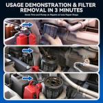 DISEN Oil Filter Wrench Set, 8PCS Oil Filter Swivel Wrench Set 2-3/4" to 5-1/4", 9" & 12" Adjustable Oil Filter Pliers,Universal 3-Jaw Removal Tool with 1/2" to 3/8" Adapter, Organized in Storage Case