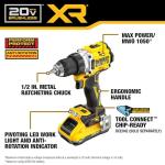 DEWALT 20V MAX XR Brushless Cordless 1/2 in. Drill Driver Kit With DEWALT POWERPACK Batteries and Charger (DCD801QQ2)