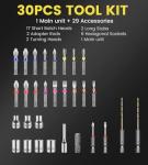 AutoShark Electric Screwdriver Cordless Rechargeable 3.6V, 0.15-5N·m Precision Torque Control, 30pcs S2 Alloy Bits, 2000mAh Power Screwdriver Repair Tool Kit for Electronics, PC, Phone & Laptop