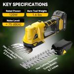 Bryzova 21V 2-in-1 Cordless Hedge Trimmer with 2 Blades (8.7'' & 5.2'') & 2×2.0Ah Batteries, Includes Charger, Lightweight Single Handed Electric Shrub Trimmer for Garden, Lawn, Bushes