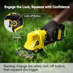 Bryzova 21V 2-in-1 Cordless Hedge Trimmer with 2 Blades (8.7'' & 5.2'') & 2×2.0Ah Batteries, Includes Charger, Lightweight Single Handed Electric Shrub Trimmer for Garden, Lawn, Bushes