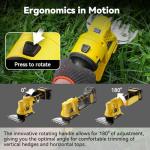 Bryzova 21V 2-in-1 Cordless Hedge Trimmer with 2 Blades (8.7'' & 5.2'') & 2×2.0Ah Batteries, Includes Charger, Lightweight Single Handed Electric Shrub Trimmer for Garden, Lawn, Bushes