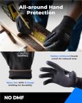 toolant Work Gloves MicroFoam Nitrile Coated, Breathable Nylon Safety Gloves with Stretchy Fit, Firm Grip & Touch-Screen Compatible, Ideal for Gardening, Automotive, Warehouse, Gray(M, 6 Pairs)