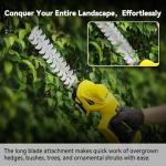 Bryzova 21V 2-in-1 Cordless Hedge Trimmer with 2 Blades (8.7'' & 5.2'') & 2×2.0Ah Batteries, Includes Charger, Lightweight Single Handed Electric Shrub Trimmer for Garden, Lawn, Bushes