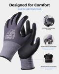 toolant Work Gloves MicroFoam Nitrile Coated, Breathable Nylon Safety Gloves with Stretchy Fit, Firm Grip & Touch-Screen Compatible, Ideal for Gardening, Automotive, Warehouse, Gray(M, 6 Pairs)