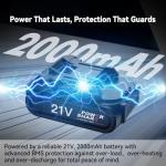 Bryzova 21V 2-in-1 Cordless Hedge Trimmer with 2 Blades (8.7'' & 5.2'') & 2×2.0Ah Batteries, Includes Charger, Lightweight Single Handed Electric Shrub Trimmer for Garden, Lawn, Bushes