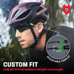 NoCry Safety Sunglasses with Green Tinted Wraparound Lenses; Tinted Safety Glasses for Men and Women with Adjustable Arms & No-Slip Grips; Work Glasses with UV 400 Protection; ANSI Z87.1 Rated