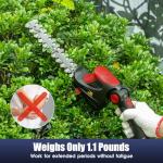 Hedge Trimmer Cordless for Milwaukee 18V MAX Battery, 1500RPM Grass Trimmer Electric Hedge Trimmer, 2 in 1 Design, Perfect for Yard, Garden, and Lawn Care(Battery Not Included) (Red)