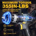 RIDA Cordless Drill Power Drill Cordless 20V 1/2'' Keyless Metal Chuck 355 In-lb(40N.m) Torque with 2.0AH Li-ion Battery & Fast Charger, Variable Speed, 25+1 Position and 22pcs Bits