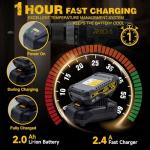 RIDA Cordless Drill Power Drill Cordless 20V 1/2'' Keyless Metal Chuck 355 In-lb(40N.m) Torque with 2.0AH Li-ion Battery & Fast Charger, Variable Speed, 25+1 Position and 22pcs Bits