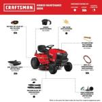 Craftsman 36" Gas Riding Lawn Mower with 11.5 HP* Briggs and Stratton Single-Cylinder Engine, Gas Lawn Tractor with 7-Speed Transmission, Red/Black