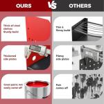 Power Tool Organizer Wall Mount with Charging Station, Heavy Duty 3 Layer Garage Tool Storage with 4 Cordless Drill Holder and 8 Outlet Power Strip, Gift for Men Husband Dad Birthday Anniversary red