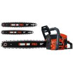 62cc Gas Chainsaw, 20 & 24 Inch Professional Chainsaw with 2-Cycle Engine & Anti-Vibration System, Quick Start Technology for Tree Cutting, Firewood, Logging (62CC 20in+24in)