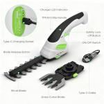 2-in-1 Cordless Hedge Trimmer, Handheld Hedge Trimmer & Cordless Grass Shear with 2.0Ah Rechargeable Battery and Type-C Cable – Electric Grass Trimmer for Garden, Yard, and Lawn