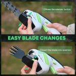 2-in-1 Cordless Hedge Trimmer, Handheld Hedge Trimmer & Cordless Grass Shear with 2.0Ah Rechargeable Battery and Type-C Cable – Electric Grass Trimmer for Garden, Yard, and Lawn