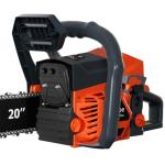 62cc Gas Chainsaw, 20 & 24 Inch Professional Chainsaw with 2-Cycle Engine & Anti-Vibration System, Quick Start Technology for Tree Cutting, Firewood, Logging (62CC 20in+24in)