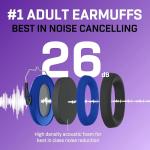 Vanderfields Premium Hearing Protection Ear Muffs - Broad Spectrum Sound Reduction 33.2dB at 2K Hz Noise Cancelling - Headset Safety Noise Cancellation - Headphones Adults and Teens - Marine Blue