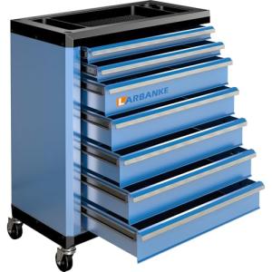 LARBANKE 7-Drawer Rolling Tool Chest with Lock&Keys and Swivel Casters,Tool Chest with Multi-Sizes Drawers and Multifunctional Countertop,Special Connect Rods for Connection with 5-Drawer Tool Cabinet