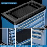 LARBANKE 7-Drawer Rolling Tool Chest with Lock&Keys and Swivel Casters,Tool Chest with Multi-Sizes Drawers and Multifunctional Countertop,Special Connect Rods for Connection with 5-Drawer Tool Cabinet