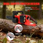 ALSO GO 16" Electric Cordless Chainsaw, 42V Battery Powered Chainsaw, Brushless Chain Saw with 2 x 3.0Ah Batteries Ideal for Wood/Tree Cutting and Pruning