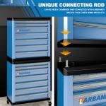 LARBANKE 7-Drawer Rolling Tool Chest with Lock&Keys and Swivel Casters,Tool Chest with Multi-Sizes Drawers and Multifunctional Countertop,Special Connect Rods for Connection with 5-Drawer Tool Cabinet