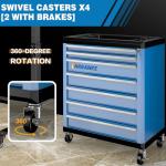 LARBANKE 7-Drawer Rolling Tool Chest with Lock&Keys and Swivel Casters,Tool Chest with Multi-Sizes Drawers and Multifunctional Countertop,Special Connect Rods for Connection with 5-Drawer Tool Cabinet